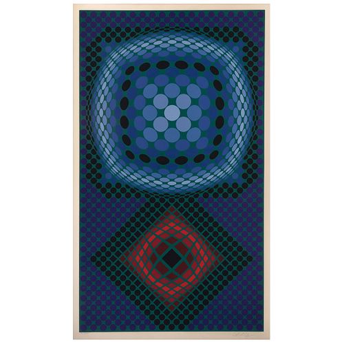 VICTOR VASARELY, Untitled, Signed, Serigraphy 15 / 40, 36.2 x 20.8" (92 x 53 cm)