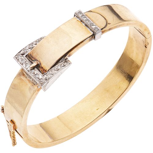 BRACELET WITH DIAMONDS IN 16K, 10K YELLOW GOLD AND PALADIUM SILVER In 16K gold set with diamonds in palladium silver ...