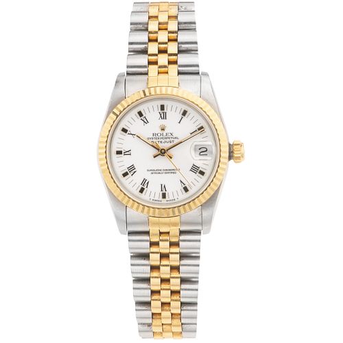 ROLEX OYSTER PERPETUAL DATEJUST WATCH IN STEEL AND 18K YELLOW GOLD REF. 68273, CA. 1989 Movement: automatic.