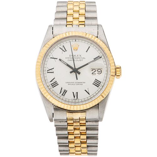 ROLEX OYSTER PERPETUAL DATEJUST WATCH IN STEEL AND 18K YELLOW GOLD REF. 16013, CA. 1980 - 1981 Movement: automatic.