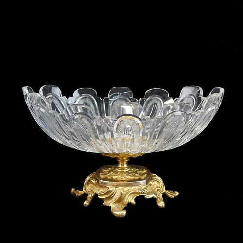 Baccarat Style Crystal and Bronze Centerpiece
