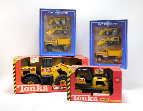 4PC Tonka Mighty Loader Tough Bulldozer & Gift Set