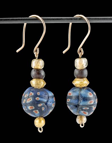 Wearable Roman Glass Bead Earrings