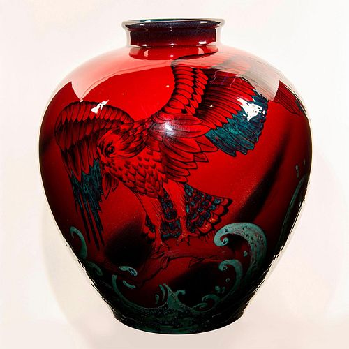 Royal Doulton Sung Flambe Exhibition Vase, American Eagle Hunting