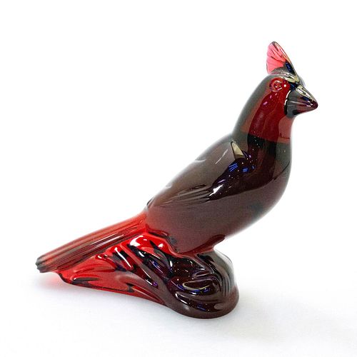 Baccarat French Crystal Male Red Bird Cardinal Figurine