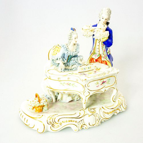 Vintage German Porcelain Figural Group, Duet