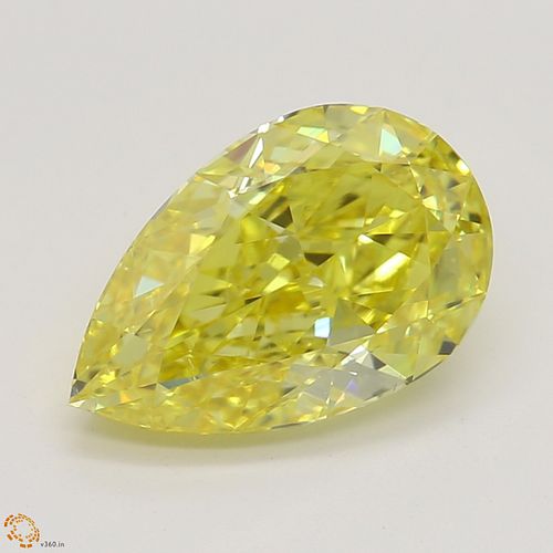 1.51 ct, Natural Fancy Vivid Yellow Even Color, VS2, Pear cut Diamond (GIA Graded), Unmounted, Appraised Value: $73,500 