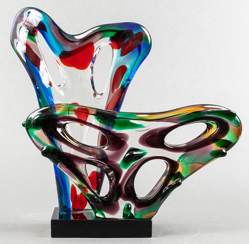 Large Murano Art Glass Modern Free-Form Sculpture
