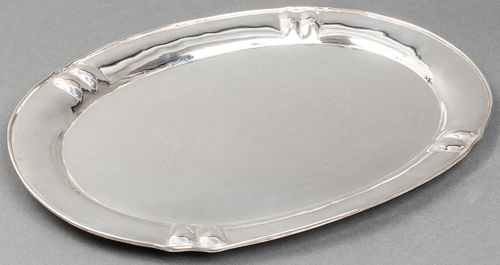 German Silver Hammered Serving Tray
