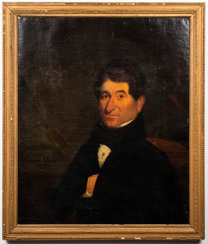 John Pope Attr Portrait of a Gentleman Oil, 19th C