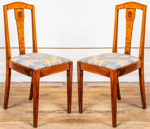Aesthetic Movement Armorial Side Chairs, Pair