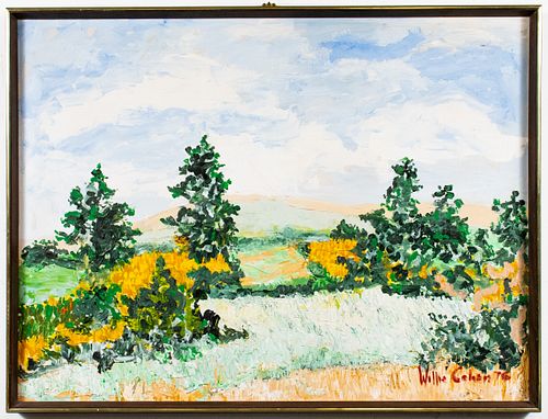 Willie Cohen Impressionist Landscape Oil on Canvas