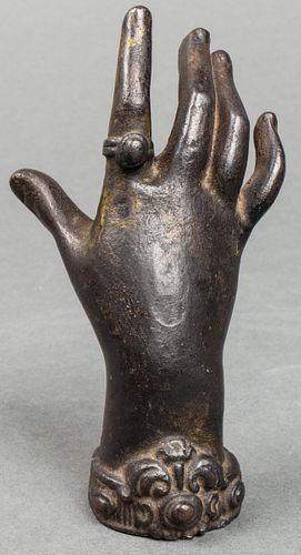 Antique Cast Bronze Sculpture of Woman's Hand