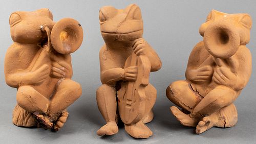 "Frog Orchestra" Cast Metal Garden Sculptures, 3