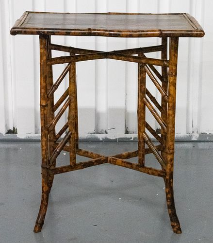 Regency Style Lacquered Bamboo Side Table