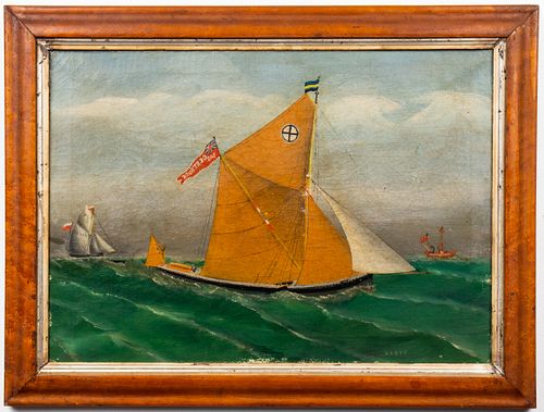 W. Doherty "Sailboats" Oil on Canvas, 20th C.