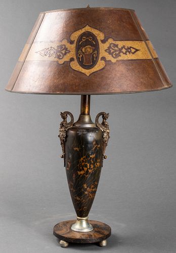 Rococo Revival Table Lamp with Mica Shade
