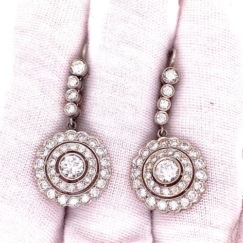 Platinum Diamond Rosetta Earrings