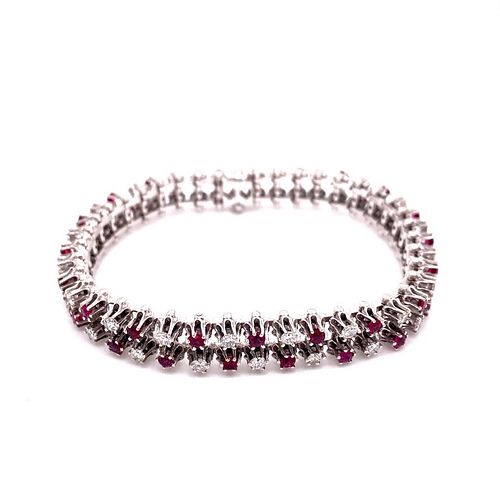 14K Diamond & Ruby Bracelet