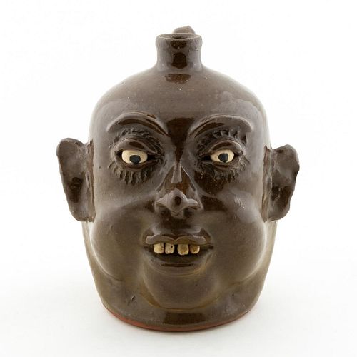 LANIER MEADERS, SOUTHERN POTTERY, FACE JUG