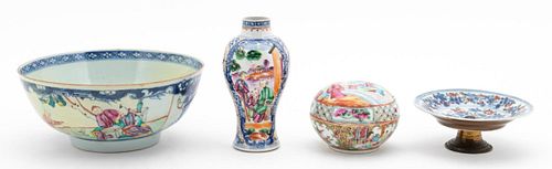 GROUP, FOUR PIECES OF CHINESE EXPORT PORCELAIN