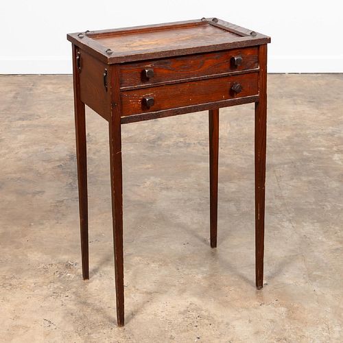 AMERICAN ARTS AND CRAFTS TWO DRAWER SIDE TABLE
