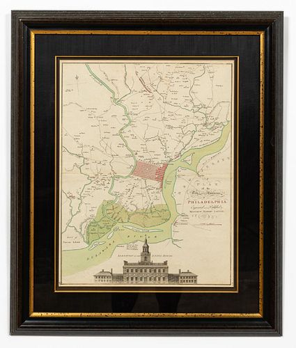 1777, MAP OF CITY OF PHILADELPHIA, MATHIAS LOTTER