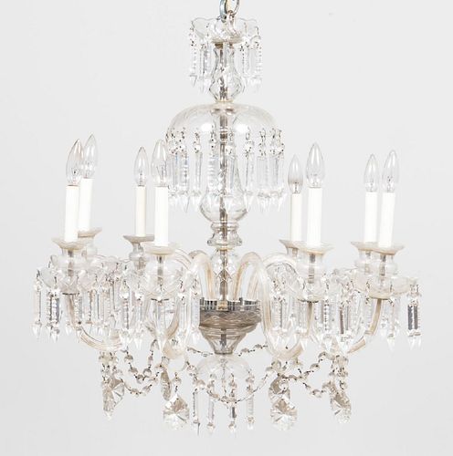 WATERFORD STYLE EIGHT LIGHT CRYSTAL CHANDELIER