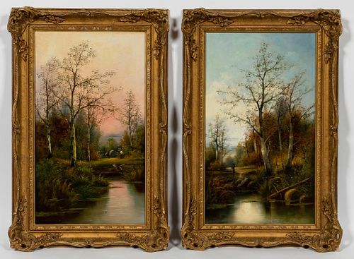 PAIR, GEORGE HOLMES, ENGLISH LANDSCAPE PAINTINGS