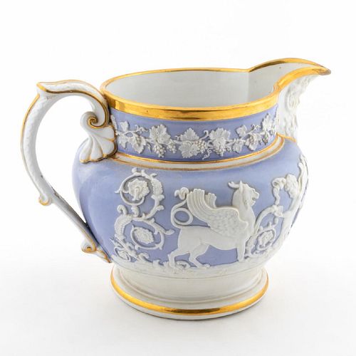 EARLY STAFFORDSHIRE CREAMWARE PITCHER, 18TH C.