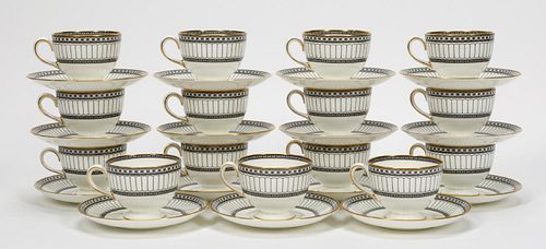 30 PCS, WEDGWOOD COLONNADE PATTERN, CUP & SAUCERS