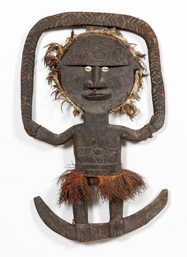 CARVED WOOD PAPUA NEW GUINEA FIGURAL HOOK