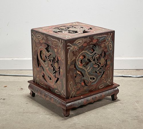 Chinese Painted Wood Stacking Boxes