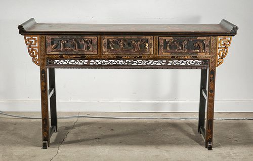 Chinese Painted Hard Wood Altar Table