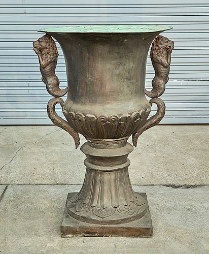 Large European-Style Metal Urn