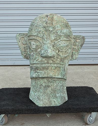 Chinese Han-Style Bronze Head