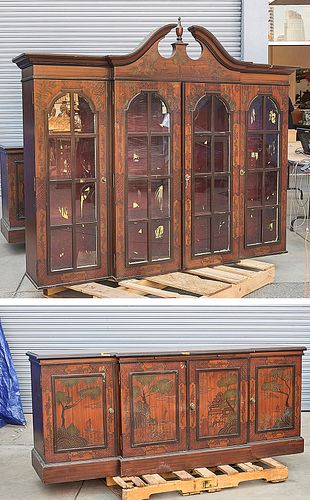 Large Western-Style Breakfront Cabinet