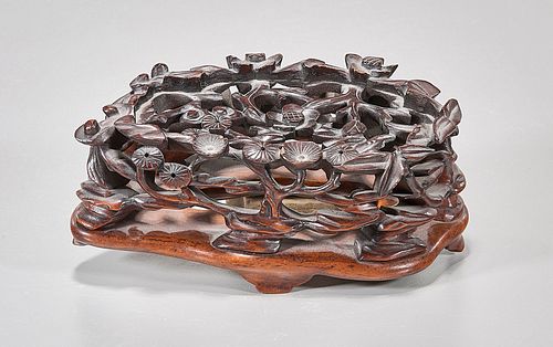 Chinese Carved Hard Wood Stand