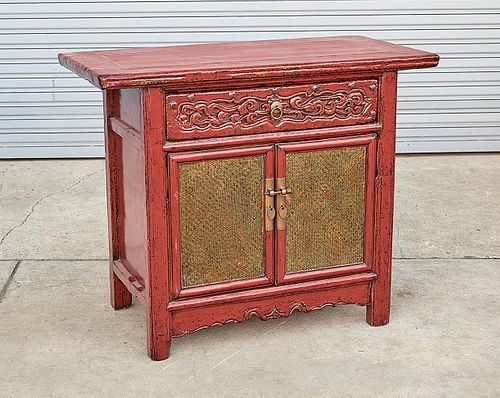 Chinese Painted Hard Wood Chest