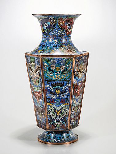 Chinese Cloisonne Hexagonal Vase