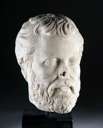Near-Lifesize Roman Marble Head of a Philosopher