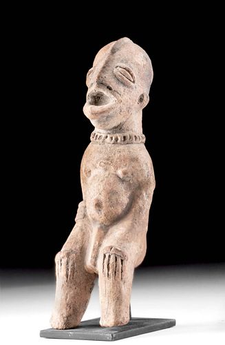 Ancient African Ghana Koma Pottery Seated Male