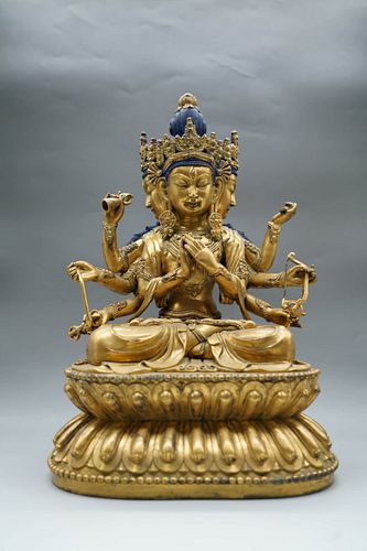 A Gilding Copper Sitting Buddha Statue