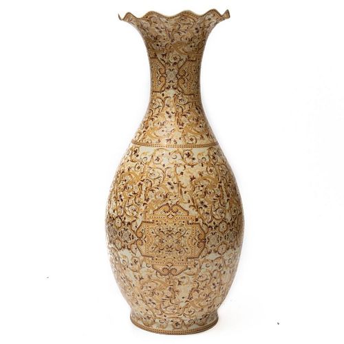Asian antique ceramic tall floor vase