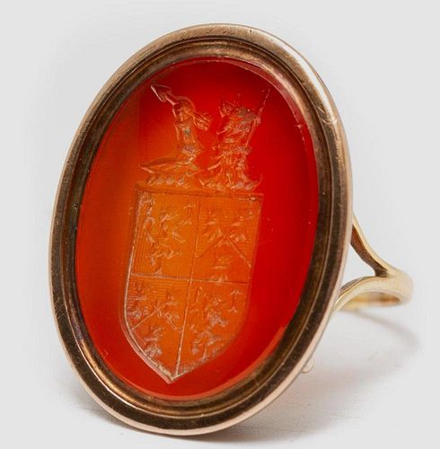 Georgian Gold and Carnelian Intaglio Signet Ring Circa 1820