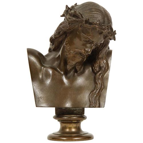 Jean-Baptiste Auguste Clesinger, French Bronze Bust of Jesus Christ, Barbedienne
1858