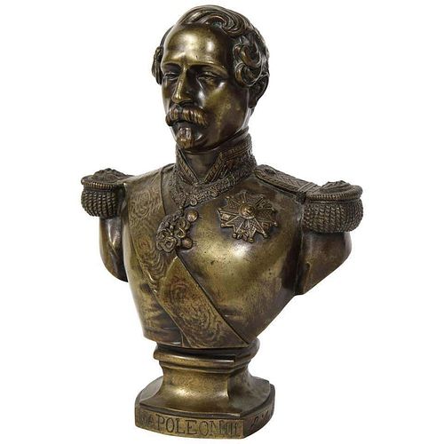 Exceptional Quality Bronze Bust of Emperor Napoleon III, circa 1870C. 1870