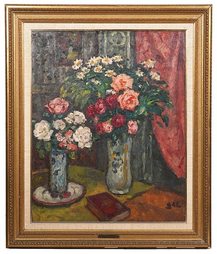Georges D'Espagnat 'Vase De Fleurs' O/C Painting