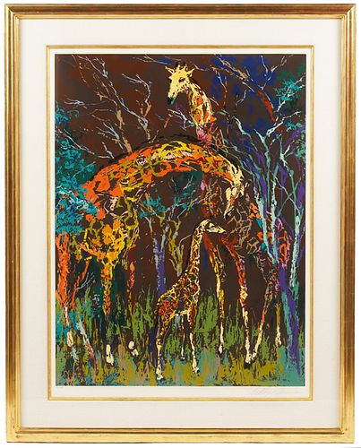 Leroy Neiman Serigraph 'Giraffe Family' 1974