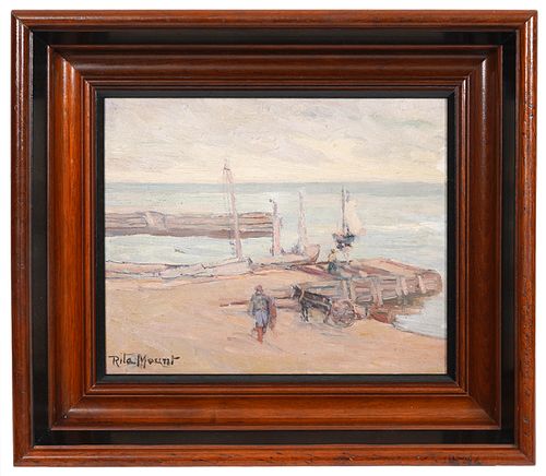 Rita Mount 'The Docks' Oil Painting